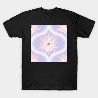 candy and periwinkle lotus flower ogee pattern T-Shirt